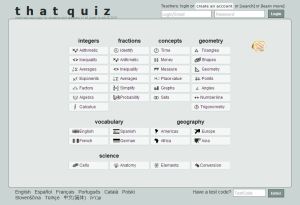 ThatQuiz.org - choose a topic and a difficulty level & make practice for students